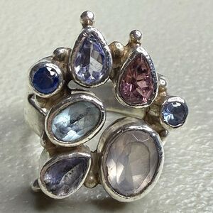 Shankari Gemstone Size 6 3/4 Cocktail Sterling Ring